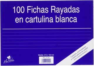 100 fichas de cartulina rayada (215x160 mm) no. 5 mariola 3115r