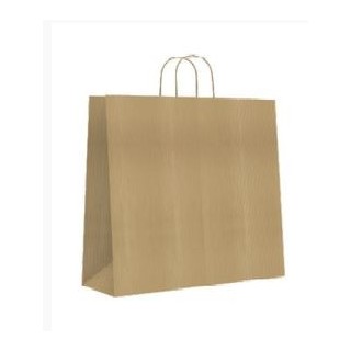 bolsa papel con asas kraft marron s 24x10x32 cm bismark 329837