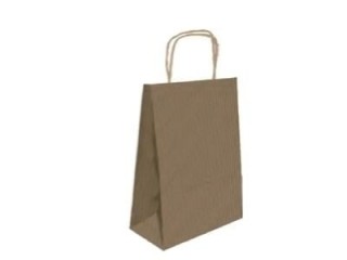 bolsa papel con asas kraft marron m 27x12x37 cm bismark 329838