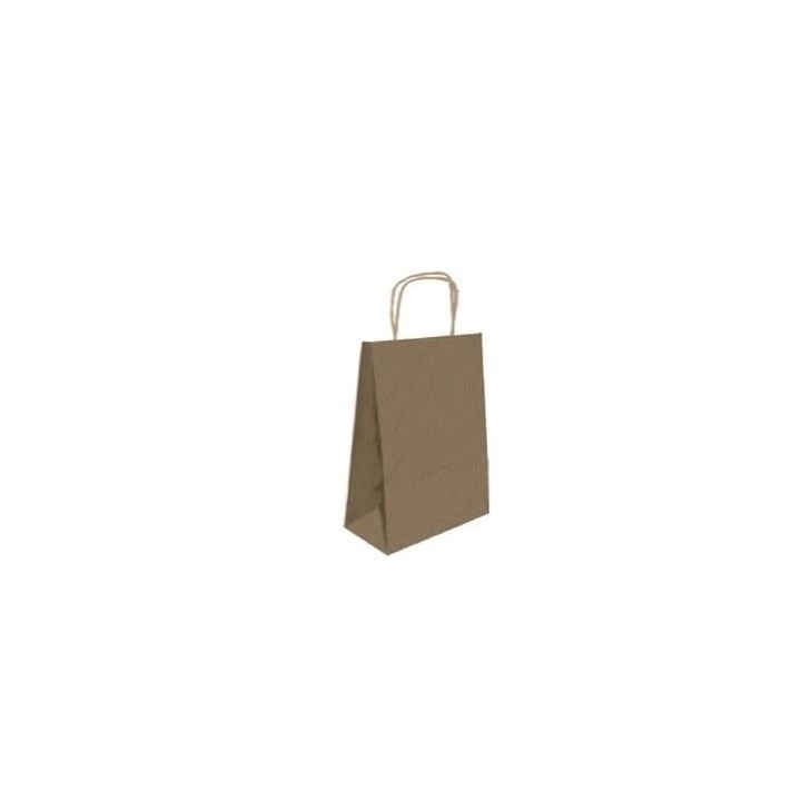 bolsa papel con asas kraft marron m 27x12x37 cm bismark 329838