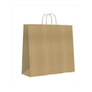 bolsa papel con asas kraft marron l 32x14x40 cm bismark 329839