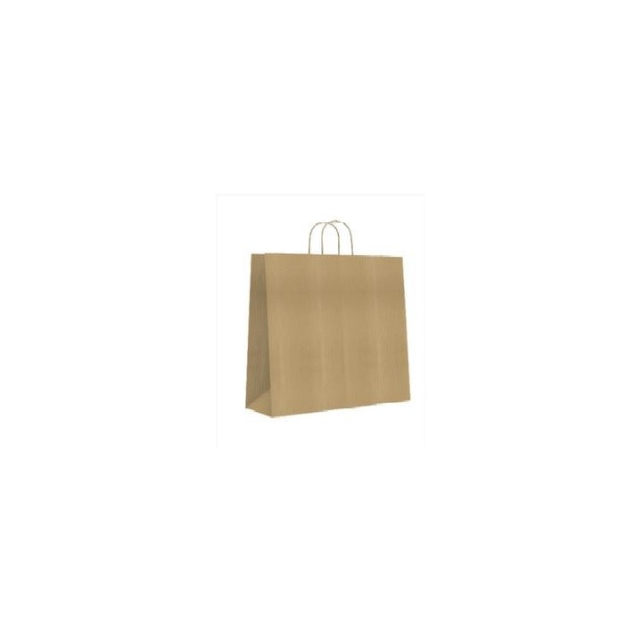 bolsa papel con asas kraft marron l 32x14x40 cm bismark 329839