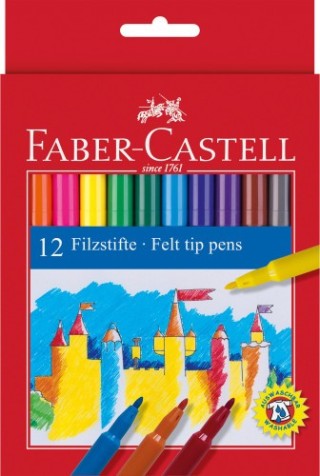 estuche carton 12 rotuladores escolares faber castell 554201
