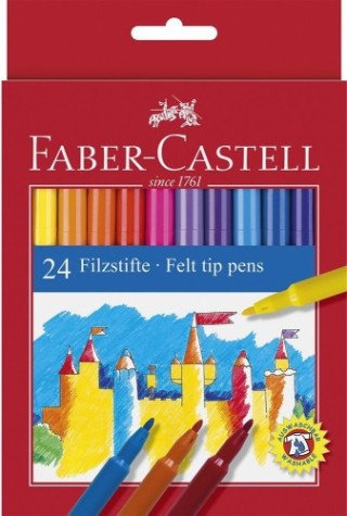 estuche carton 24 rotuladores escolares faber castell 554202