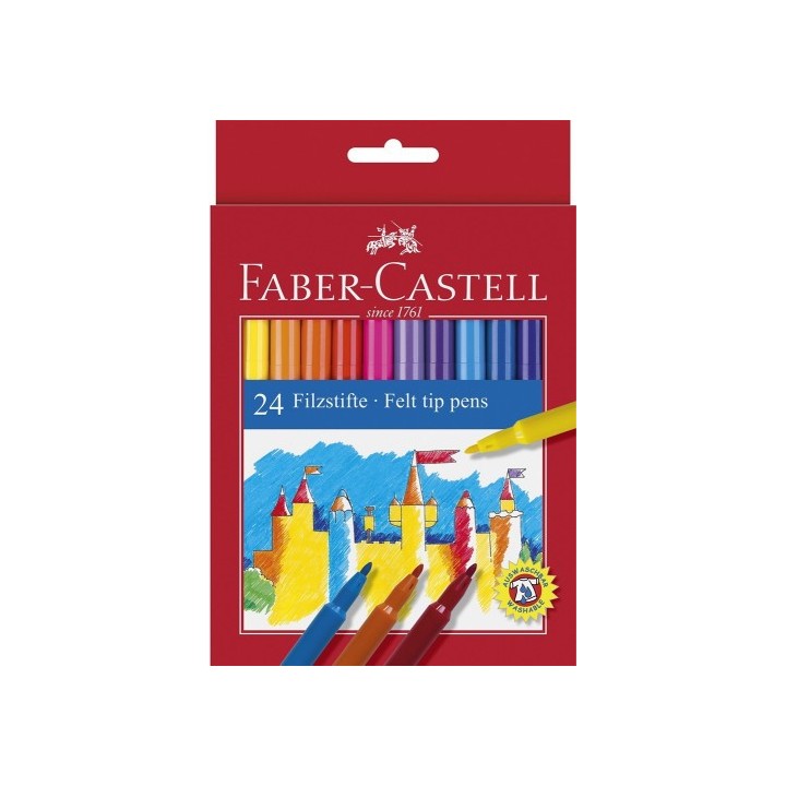 estuche carton 24 rotuladores escolares faber castell 554202