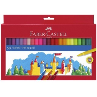 estuche carton 50 rotuladores escolares faber castell 554204