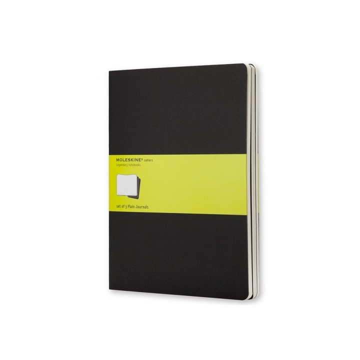 set de 3 libretas cahier negras xl (19x25cm) lisas moleskine qp323