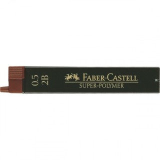 estuche 12 minas 0.5mm super polimeras 2b faber castell 120502