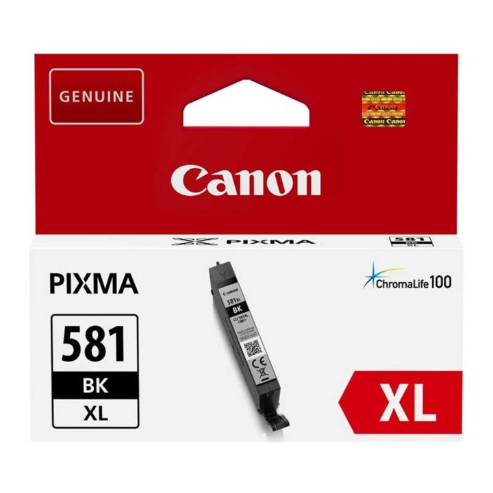 canon cartucho tinta canon cli 581 bk xl negro pixma tr7550 - tr8550 - ts6150 - ts6151 - ts8150 - ts