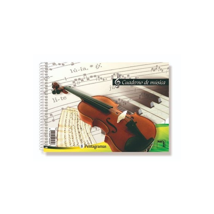 cuaderno blocks de musica 80 grs. 4o (155x215mm.) 20 hojas 6 pentagramas pacsa 18803
