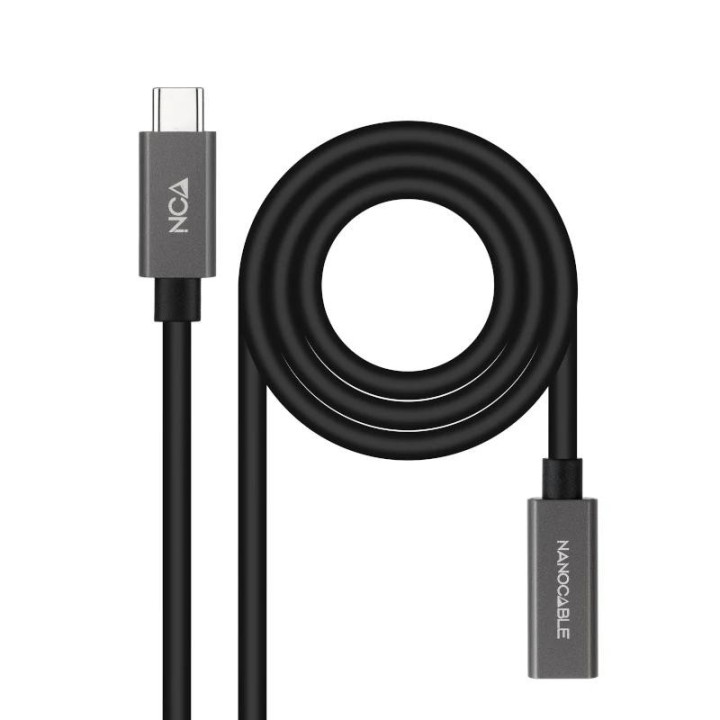 nanocable cable usb 3.2 gen2 usb-c m/h 1 m negro