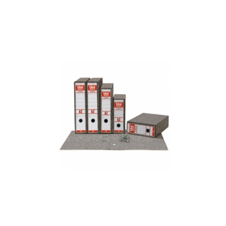 archivador clasico folio 65mm sin rado color gris unisystem clasico 7459071