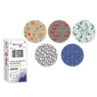 papel de regalo navidad oro/plata 70x200 bismark 329860
