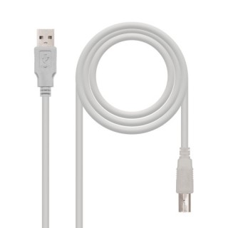 nanocable cable usb 2.0 impresora, tipo a/m-b/m, beige, 1.8 m