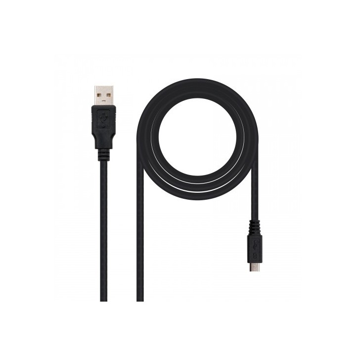 nanocable cable usb 2.0, tipo a/m-micro usb b/m, 0.8 m