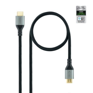 nanocable cable hdmi 2.1 certificado ultra high speed a/m-a/m, negro, 2 m