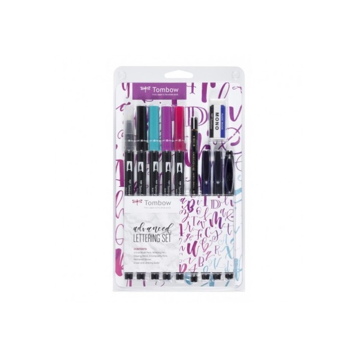 tombow set lettering de caligrafia modelo advanced tombow ls-adv
