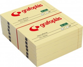 grafoplas pack3 bloc 100 notas adhesivas 40x50mm amarillas grafoplas 65205360