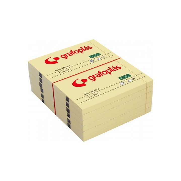 grafoplas pack3 bloc 100 notas adhesivas 40x50mm amarillas grafoplas 65205360
