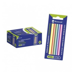 bismark blister 10 barras de pegamento silicona surtido colores 7,2 x 100 mm. bismark 327110