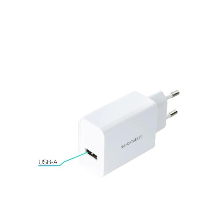 nanocable cargador 1 x usb 5v-2.1a blanco