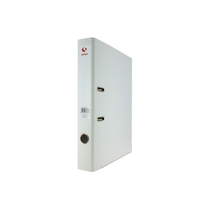 grafoplas archivador palanca 45 color blanco a4 lomo estrecho 290x320x55 grafoplas 17269370