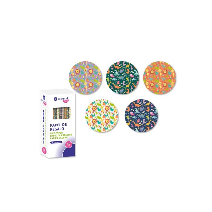 bismark papel de regalo infantil aventura 70x200 bismark 331046