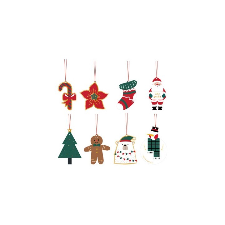 bismark set 4 tarjetas colgantes adornos navidad bismark 331672