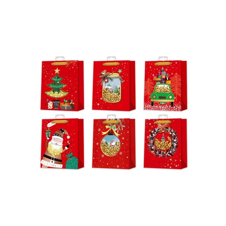 bismark bolsa navidad roja c/ confetti bismark 332865