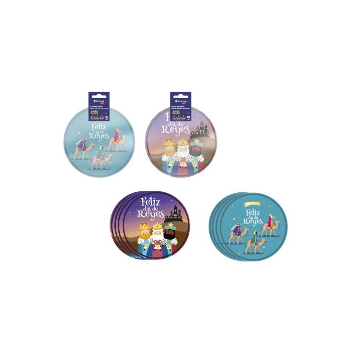 bismark pack 10 uds platos reyes magos 23 cm bismark 332883