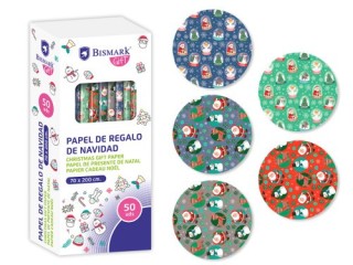 bismark papel de regalo navidad papa noel 70x200 bismark 332994