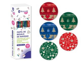 bismark papel de regalo navidad metalizado 100x300 cm bismark 332995