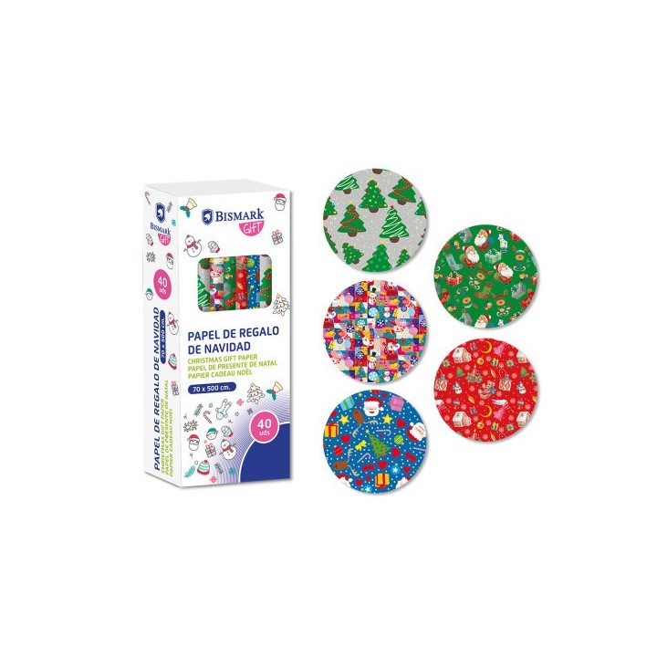 bismark papel de regalo navidad juguetes 70x500 cm bismark 332996