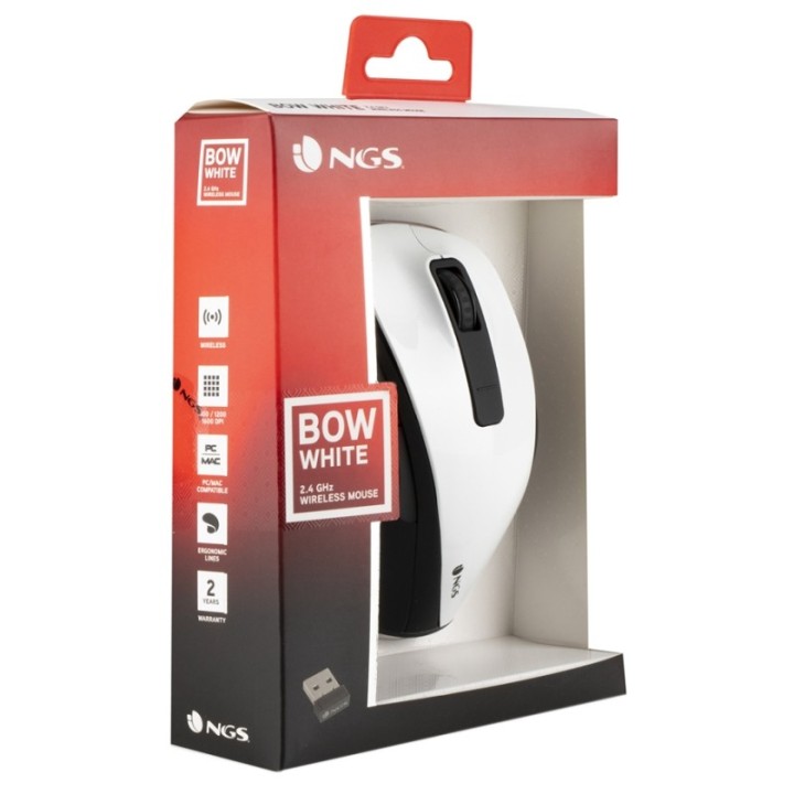 ngs raton inalambrico 2.4 ghz bowwhite 16000dpi bl