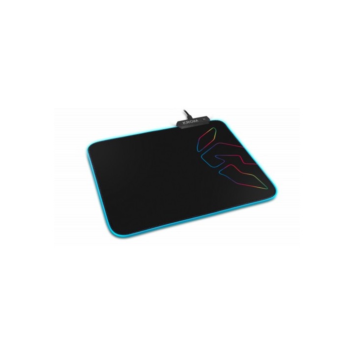 krom krom knout rgb negro alfombrilla de raton para juegos