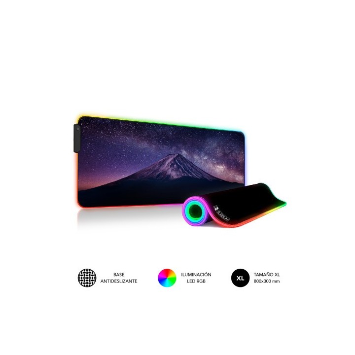 subblim subblim alfombrilla/tapete raton con luz led rgb 9 colores extra grande montana
