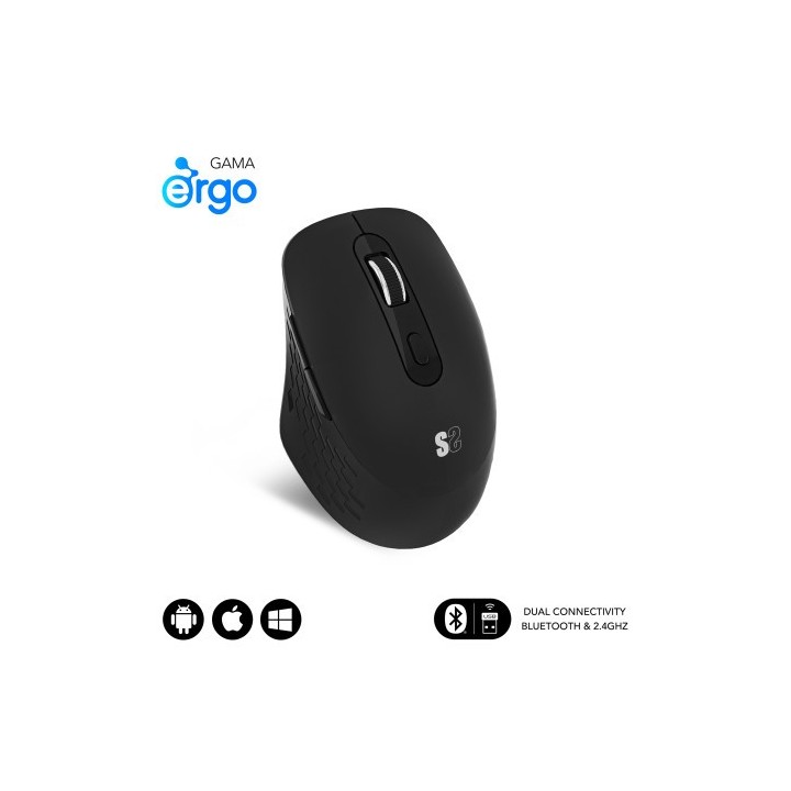 subblim subblim raton curve ergo dual mouse battery black