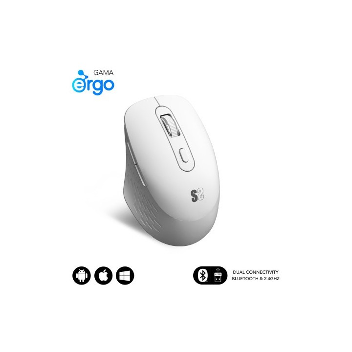 subblim subblim raton curve ergo dual mouse battery white