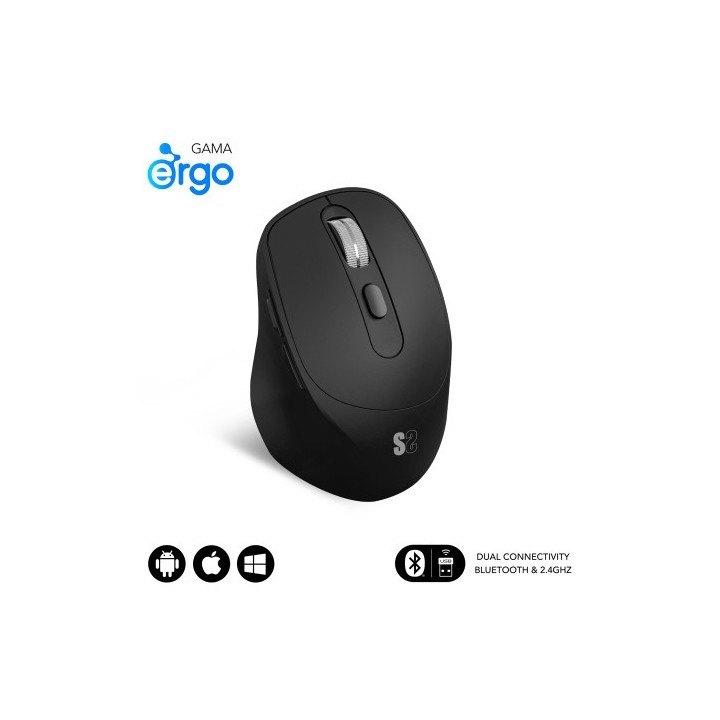 subblim subblim raton curve ergo dual mouse battery black