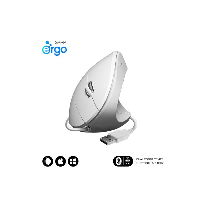 subblim subblim raton glide vertical ergo wired mouse white