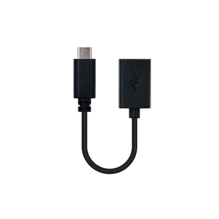 nanocable cable usb 2.0 3a, usb-c/m-a/f, 15cm