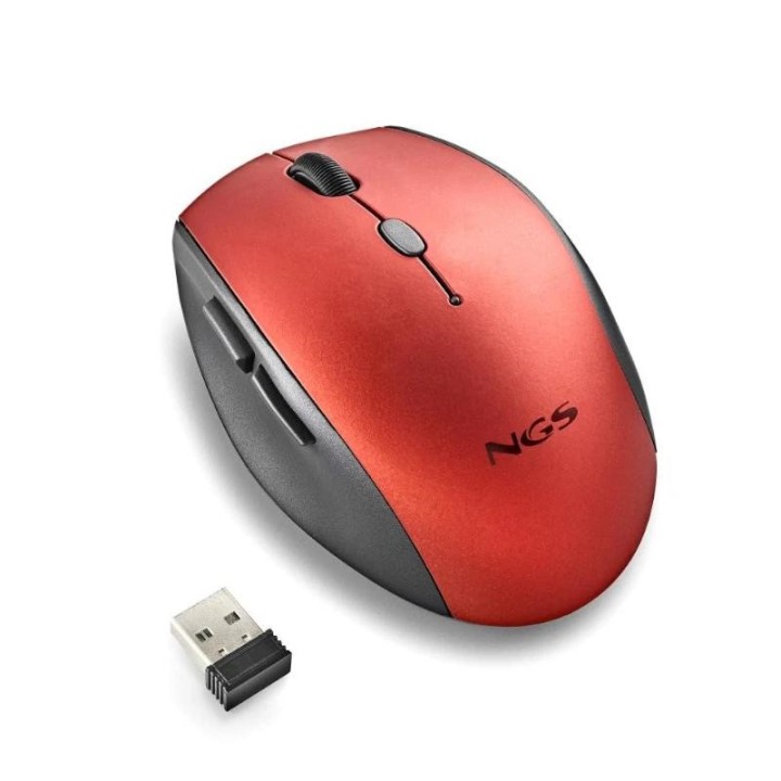 ngs raton inalambrico con teclas silenciosas rojo