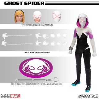 mezco toyz ghost - spider fig 16 cm marvel one:12 collective