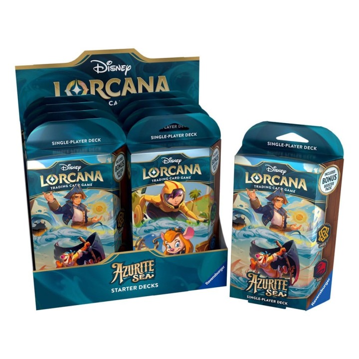 ravensburger juego de cartas disney lorcana tcg azurite sea starter deck 8 unidades ingles