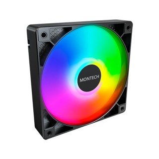 ventilador 120x120 montech gf120 pwm black pack 3 + hub 120mm argb 1600rpm pwm