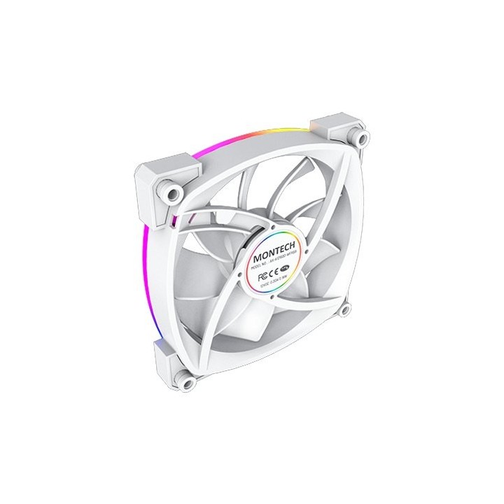 ventilador 120x120 montech ax120 pwm white 120mm argb 25mm thick 800 a 1600rpm 27db