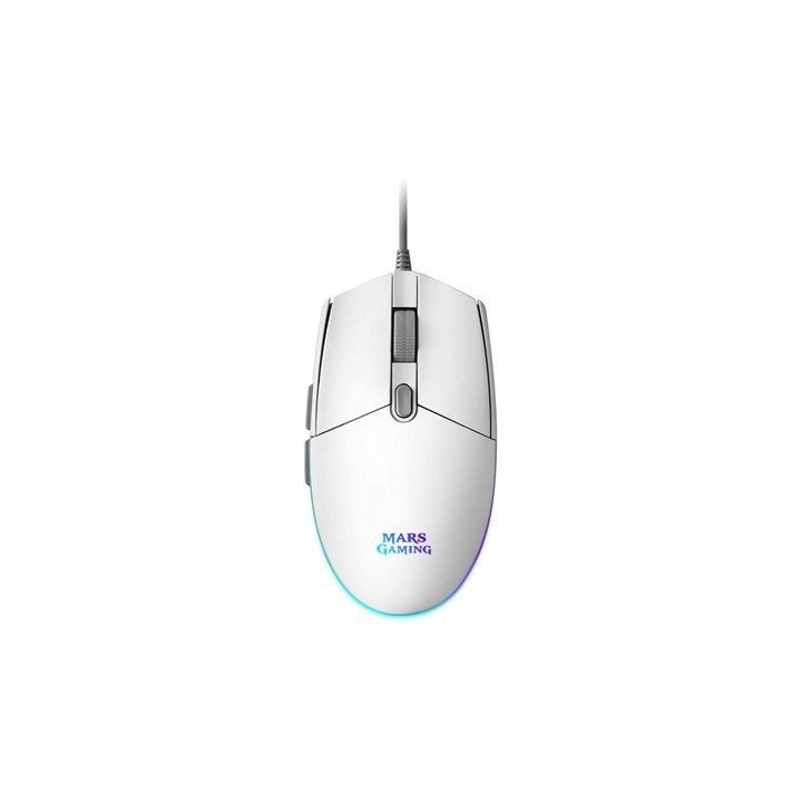 mars gaming mouse raton mars gaming mmgw optico usb 6 botones 3200ppp rgb blanco