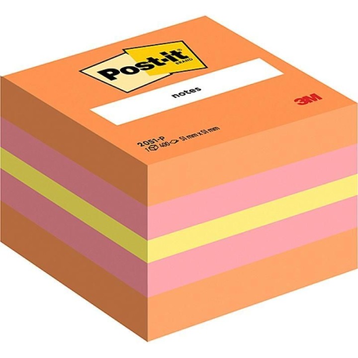 minicubo 400h notas post-it repos. 51x51 rosa