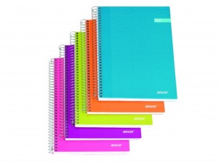 ancor cuaderno tapa forrada a5 cuadros 5x5 120 hojas 70g surtido moda classic stripes ancor 040098