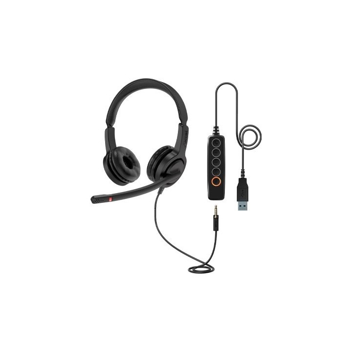 auriculares axtel voice uc28-35 duo nc usb-a microauricular binaural usb-a y 3.5 jack